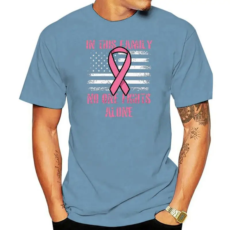 

No One Fights Alone Womens T-Shirt Breast Cancer Awareness Family Cure Shirt