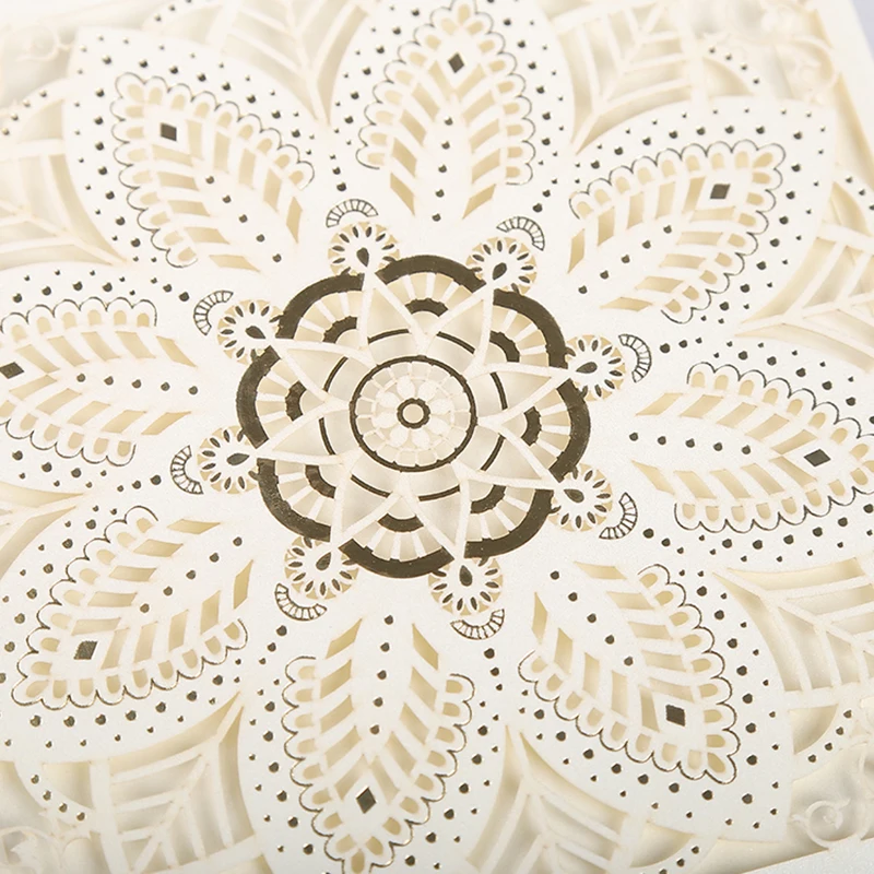 1 шт. свадебные пригласительные открытки с лазерной резкой роскошные цветочные