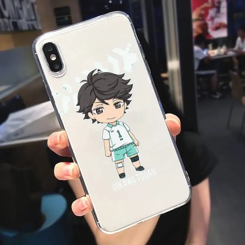 

Haikyuu Oikawa Japan volleyball anime Phone Case Transparent for iPhone 6 7 8 11 12 s mini pro X XS XR MAX Plus