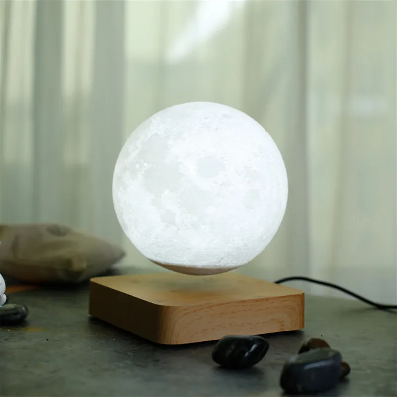 저렴한 새로운 LED 야간 조명 Levitating 크리 에이 티브 3D 터치 자기 부상 문 램프 휴일 선물 회전 LED 문 부동 램프