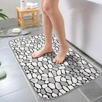 bathroom mat bathtub side carpet non slip absorbent bathroom doormat soft coral velvet offset printing bathroom accessories