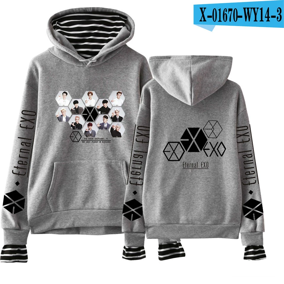 O EXO PLANET#5 толстовки KPOP хлопковые водолазки негабаритный свитер с капюшоном для женщин EXO PLANET#5 толстовки moletom плюс размер - Цвет: O