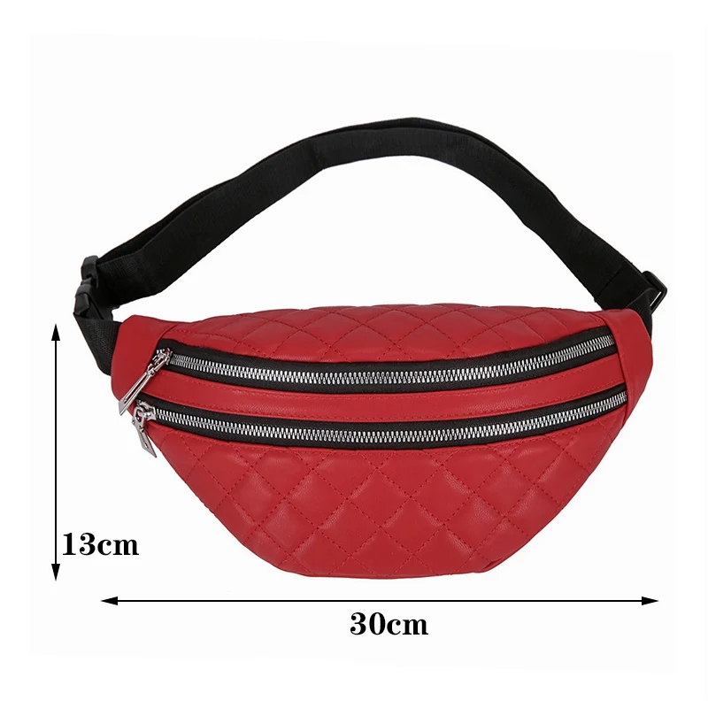 

Fashion Women's Waist Bag Chest Bag PU Leather Waterproof Fanny Pack Messenger Shoulder Banana Bags Multifunction Waist Pack