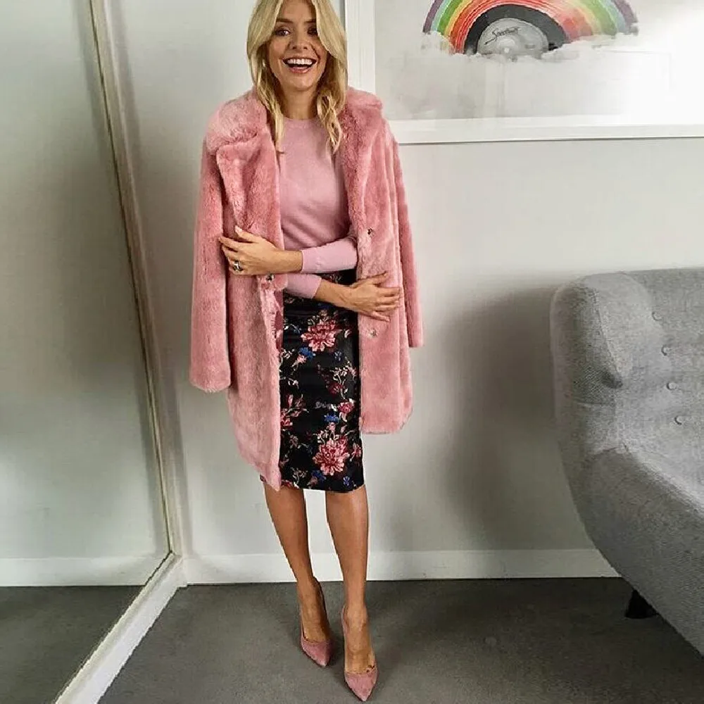 Осенне-зимнее длинное пальто Женское из искусственного меха женское теплое