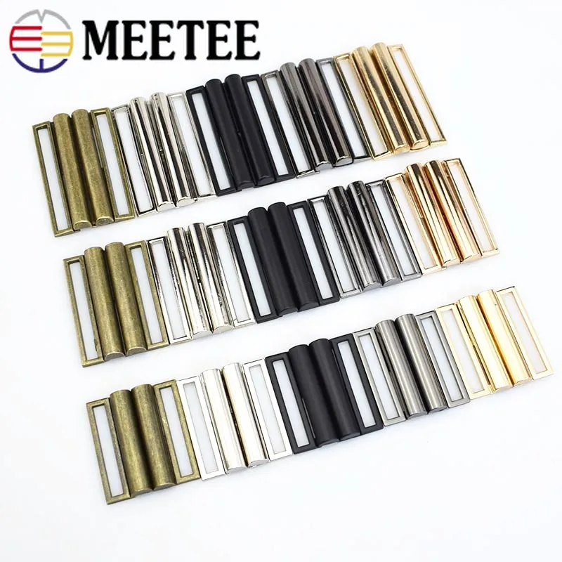 

Meetee 2pcs 30mm-80mm Metal Belt Buckle Coat Hasp Buttons for Sewing Jacket Band Clasp Bags Garment Decoration Accessories F1-31