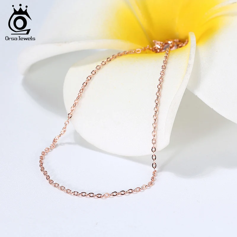 Ожерелье ORSA JEWELS в итальянском стиле серебряная цепочка на шею цвет розового