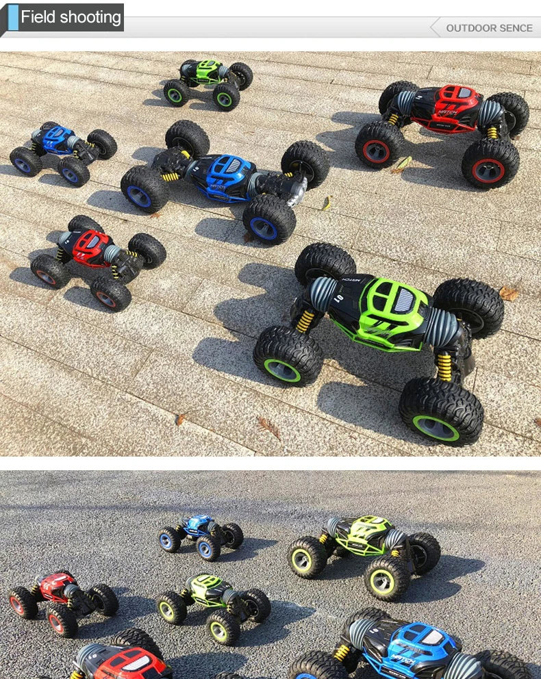 2,4 г четырехколесный привод RC автомобили гусеничный 4WD двухсторонний трюк трансформирующий автомобиль игрушка перезаряжаемый автомобиль подарок на день рождения