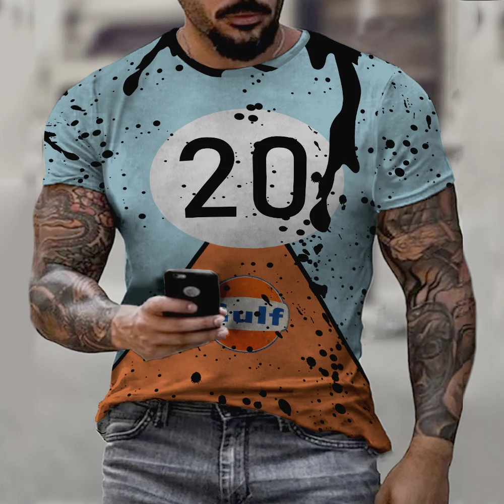 2022 New Fashion Gulf Oil vintage 3D Print T-shirt Men Women Hip Hop Casual Short Sleeve Round neck Streetwear Oversized Tops