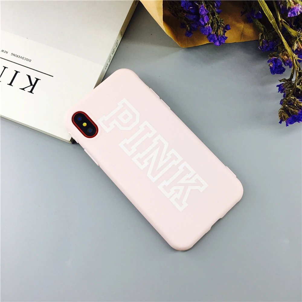 Brand NEW Logo PINK Fashion Soft Case for iPhone 11 11Pro 11ProMax X Xs XR XsMax 8Plus 8 7Plus 7 6 6s Plus Phone Cover Fundas | Мобильные