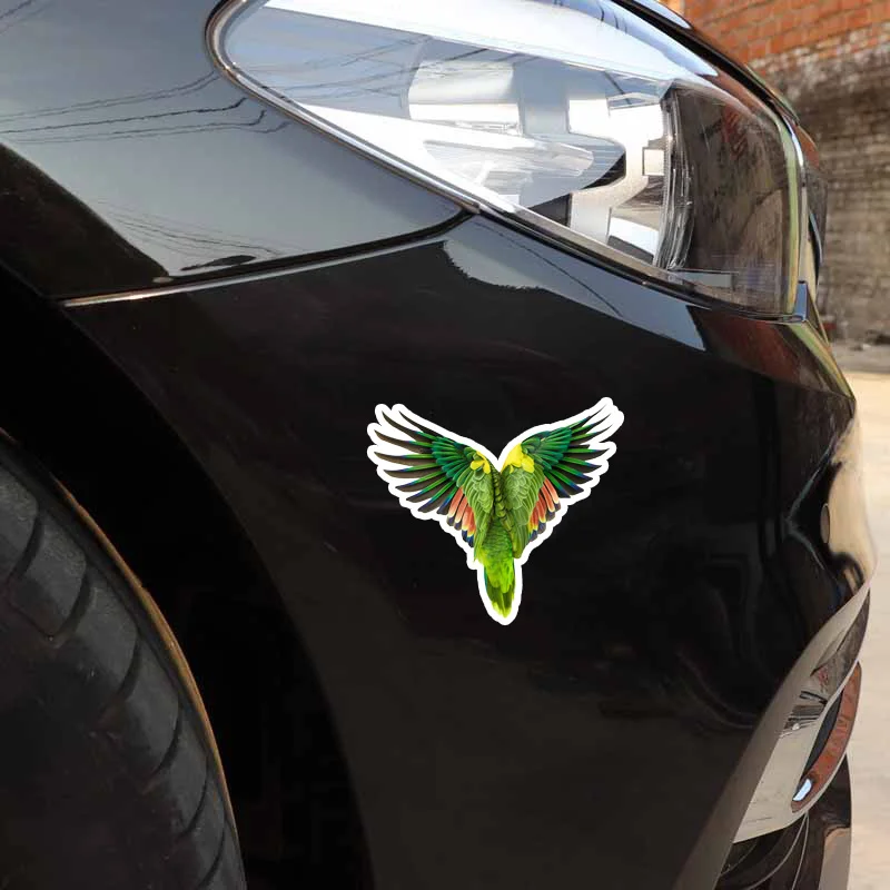 

Interesting Flying Parrot Car Stickers On The Car Accessories KK Vinyl PVC 14cm*13cm Motorcycle Car Styling Laptop Decal