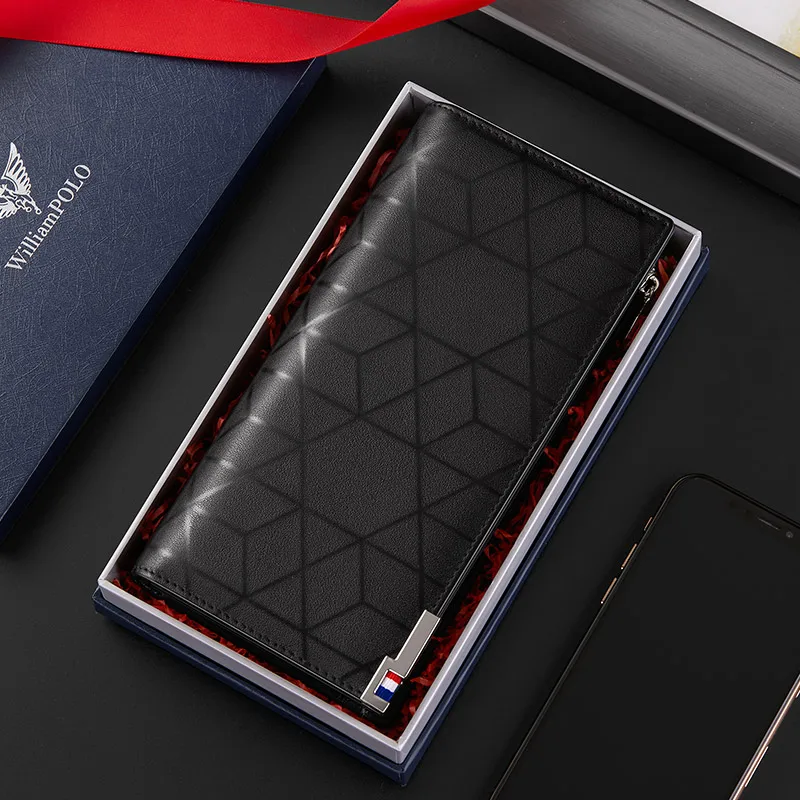 

Long leather wallet business men's wallet large capacity women's purse multi function mobile phone bag fashion card holder Coin