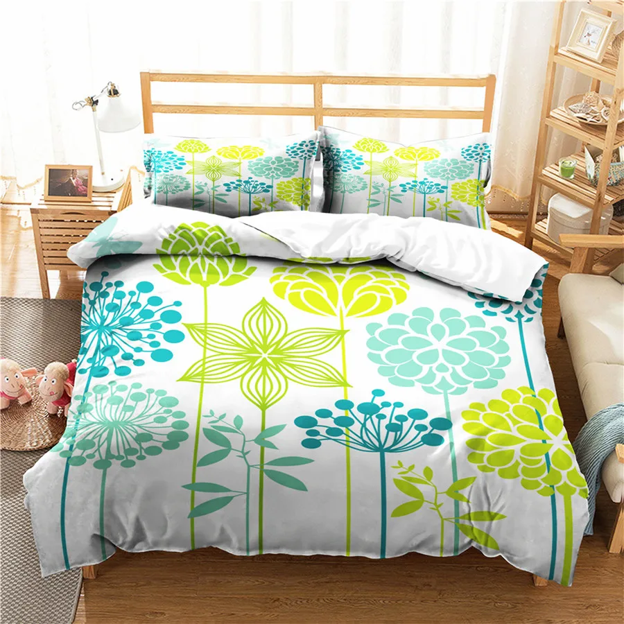 

A Bedding Set 3D Printed Duvet Cover Bed Set Flowers Plant Home Textiles for Adults Bedclothes with Pillowcase #XH21