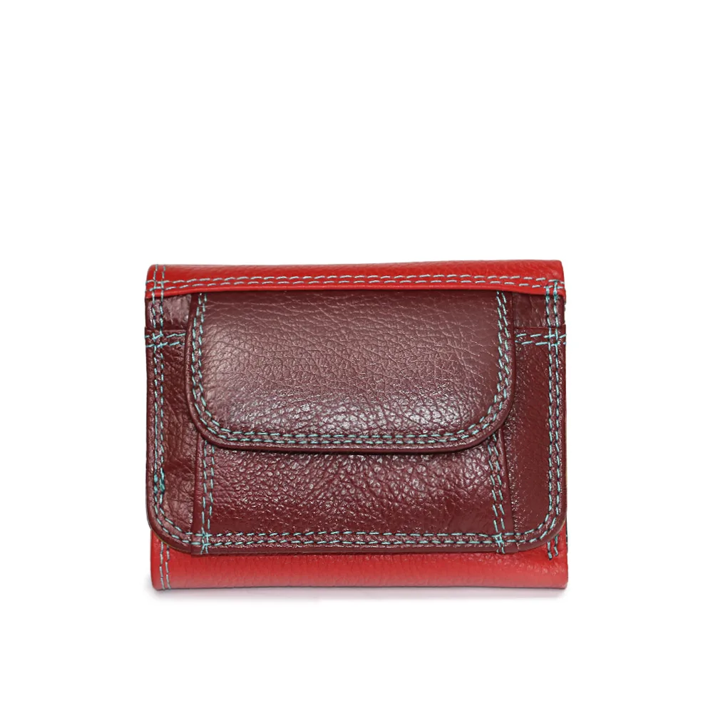 Wine red Beth cat Мини-Женский кошелек из натуральной кожи, маленький роскошный женский держатель для карт, женские кошельки, тонкая коровья кожа, дамская сумка для денег, кошельки для монет - Цвет: Wine red