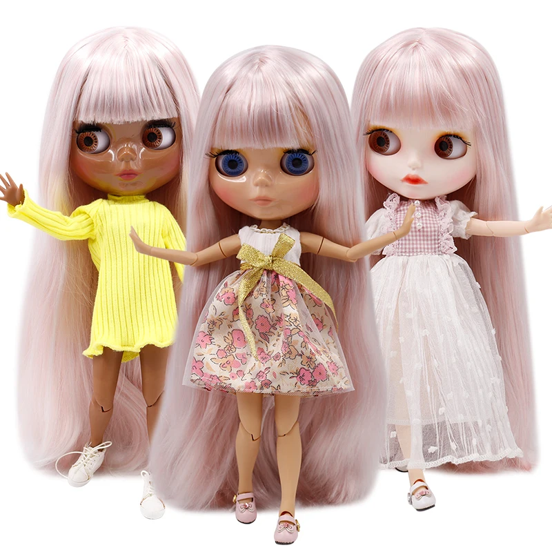 

Кукла Blythe, с блестящим лицом и длинными прямыми волосами