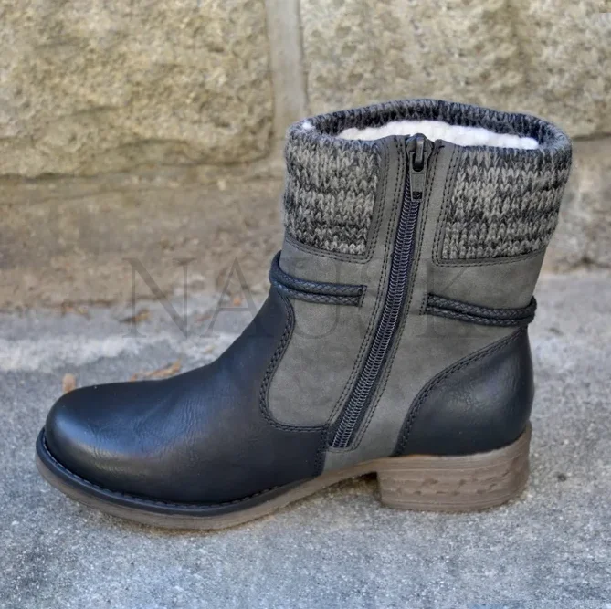 Fashion Women Boots 2020 Ankle Flat Shoes Winter Snow Platform Zipper Punk Fur Thicken Plush Wool Botas Mujer | Обувь