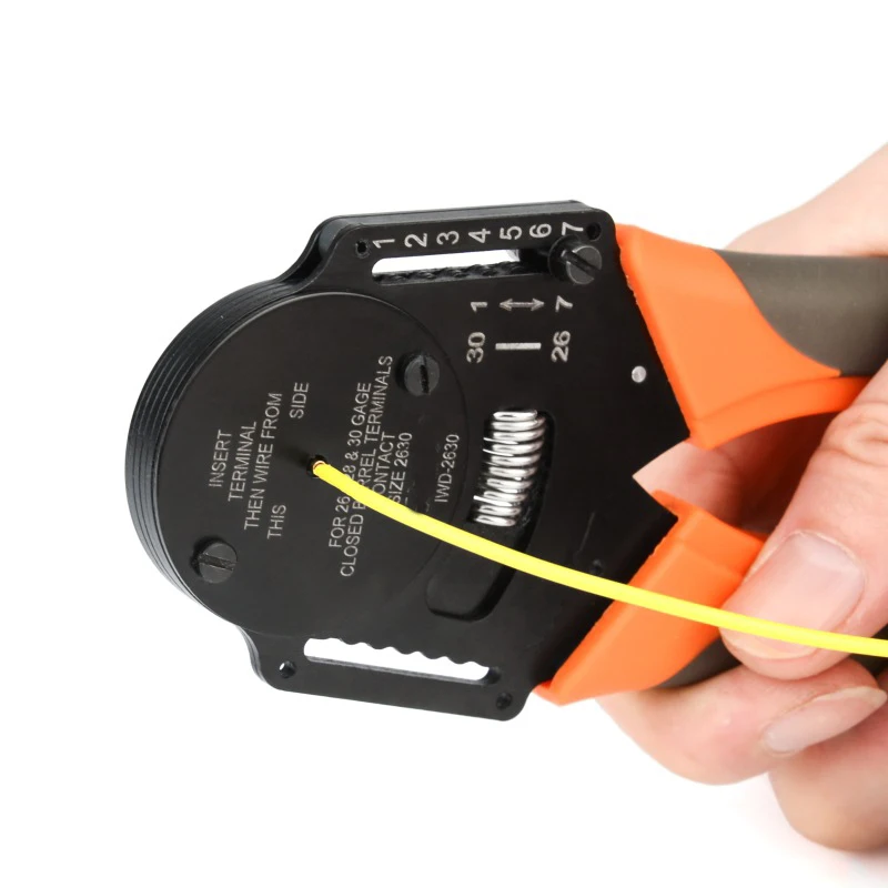 IWD-2630 IWISS Heavy Duty connector Crimping pliers Aviation pin crimper 0.05-0.128mm²（30-26AWG）Four core shaft point pressure |