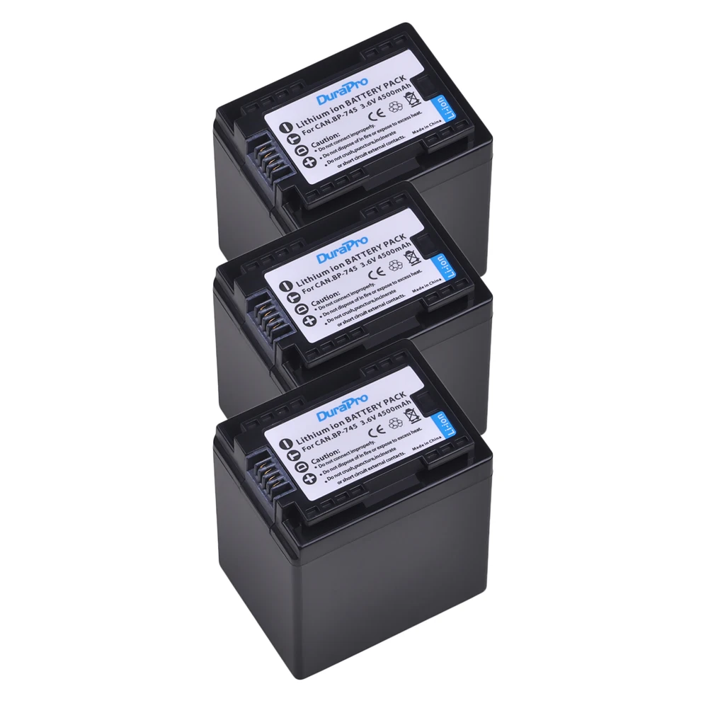 3X 4500 мАч BP 745 + BP745 аккумулятор камеры для Canon 709 718 727 фотокамера VIXIA HF M50 M51 M52 M560 R30 R32 R36