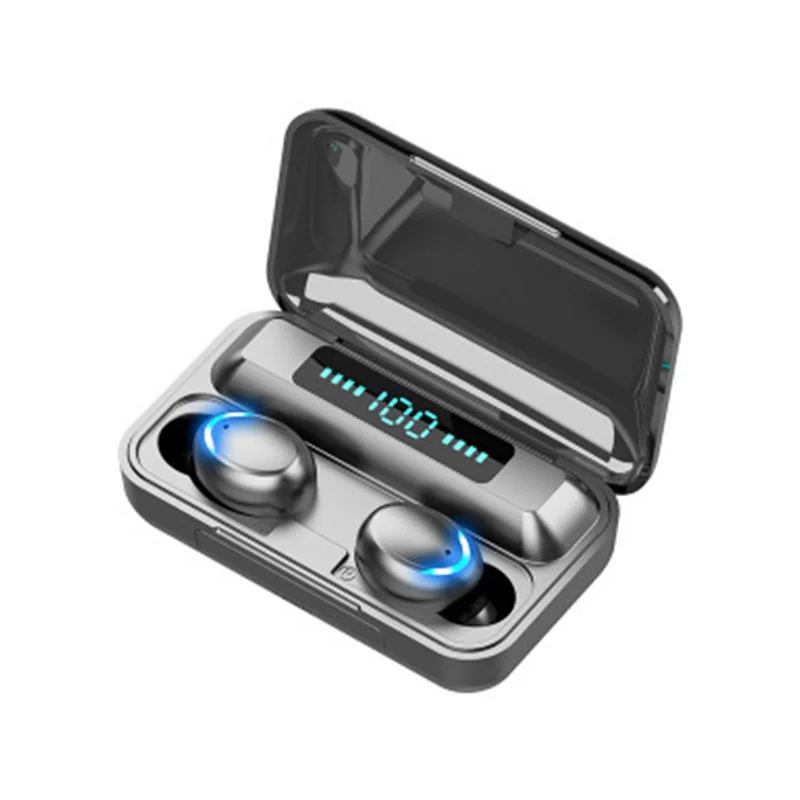 

TWS F9 Водонепроницаемая беспроводная Bluetooth V5.0 гарнитура бинауральный дисплей питания стерео вызов шумоподавление Спорт