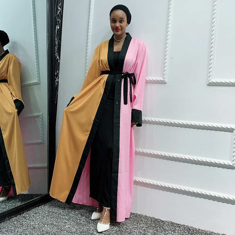 Женское кимоно контрастной расцветки Siskakia в арабском стиле для Ближнего