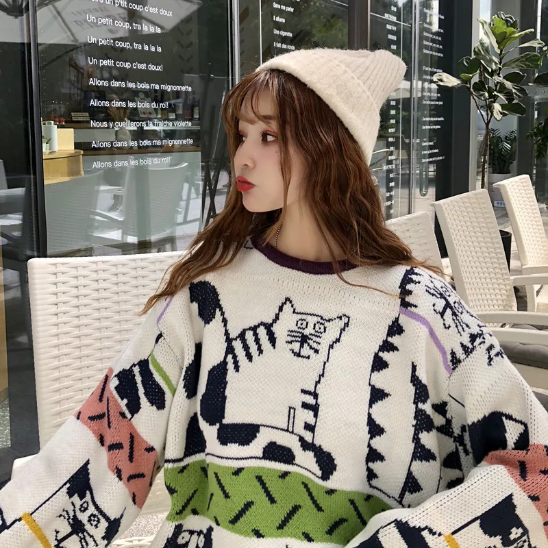 Gaganight свитер для девочек с милой собачкой повседневный свободный длинным рукавом