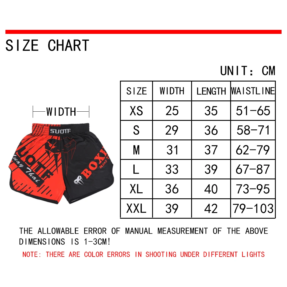 SOTF Men's Boxing Shorts MMA Clothing Muay Thai Taekwondo Shorts Fighting Fitness Fighting Pants Children's Sanda Sports Pants