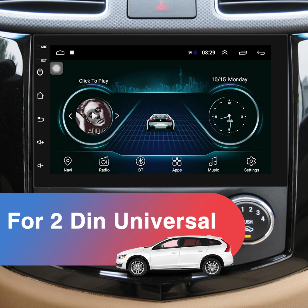 Podofo Android 9 1 автомобильное радио 7 ''MP5 мультимедийный видео плеер GPS Navi 2 DIN Авто