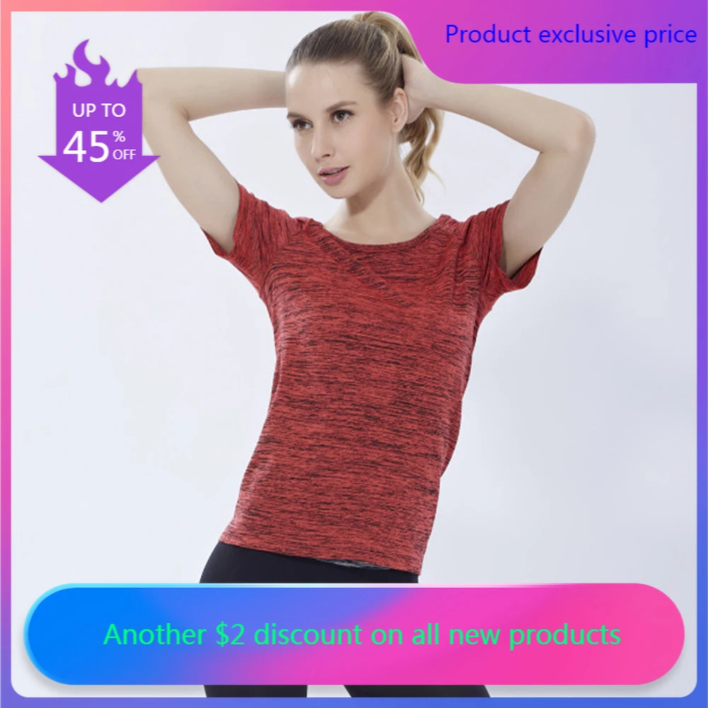 

Seamless Yoga Shirt Women's T-Shirts Fitness Short-Sleeved Summer Tops Quick-Drying Fitness Clothes Sportswear Running Tops