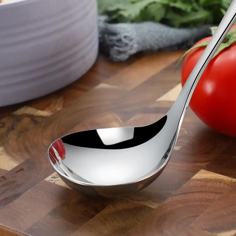

Steel Soup Spoon Sauce Spoon Household Deepening Long Korean Head Spoon Handle Spoon Creative Spoon Public Large P2Z3