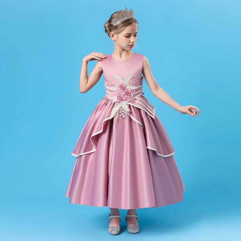 

Children Tutu Princess Birthday Party Prom Wedding Bridesmaid Evening Summer Long Dress Gown Vestidos Baby Girl Clothes 10 Years