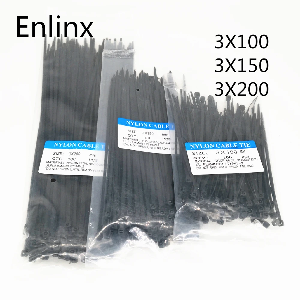100 шт. самоблокирующиеся пластиковые нейлоновые кабельные стяжки|Изоляционные