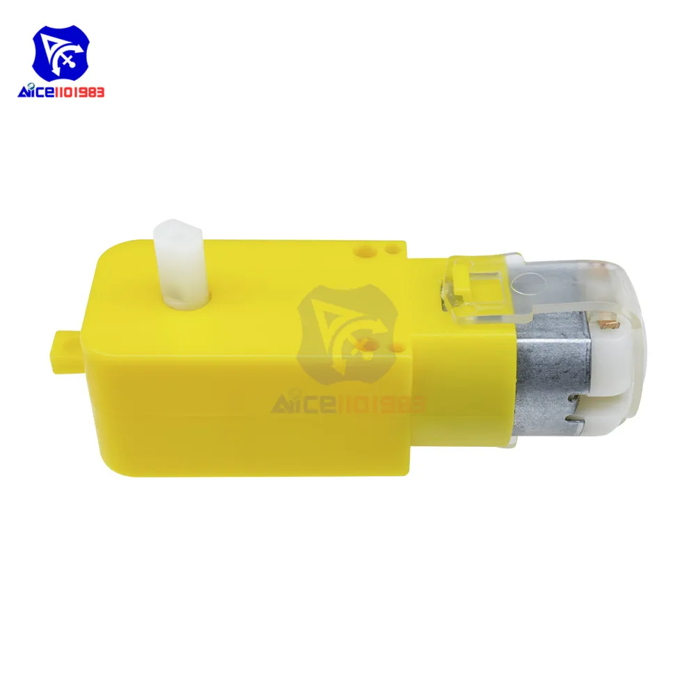 Редукторный двигатель постоянного тока diymore 3 6 в с двумя валами 125 об/мин для умных