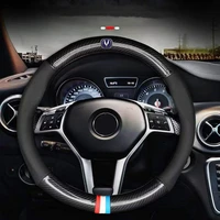 car leather universal steering wheel cover carbon fiber non slip steering wheel handle set fit for car accessories