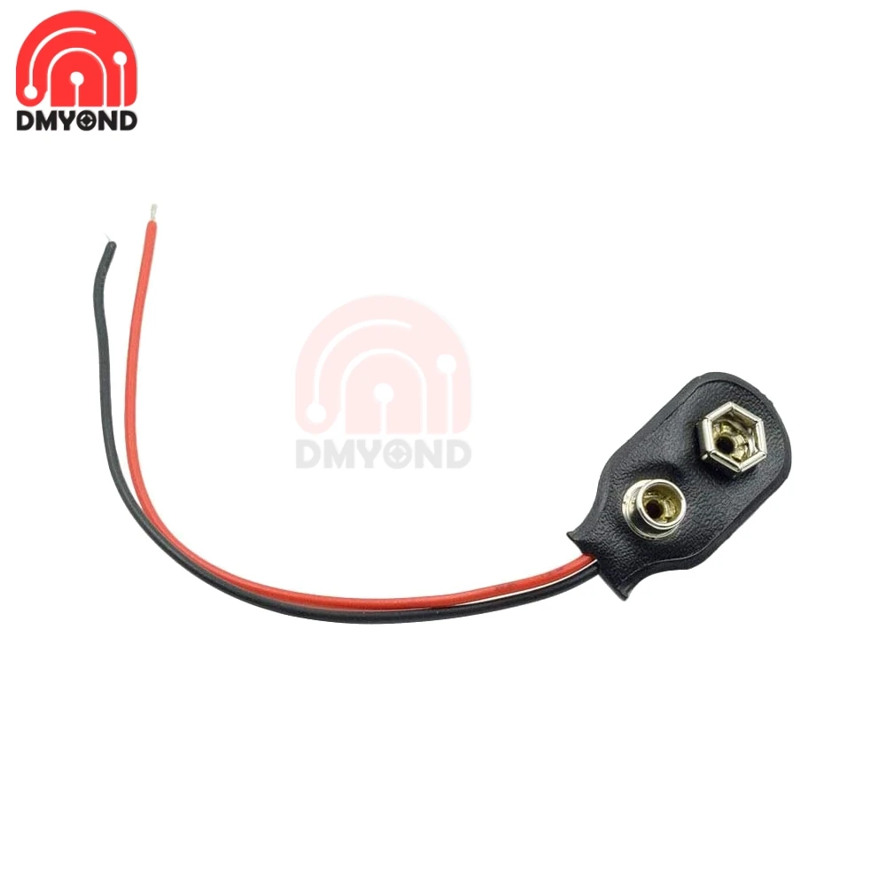 Зажим для аккумулятора типа I 9 В 2 проводных разъема из искусственной кожи зажим