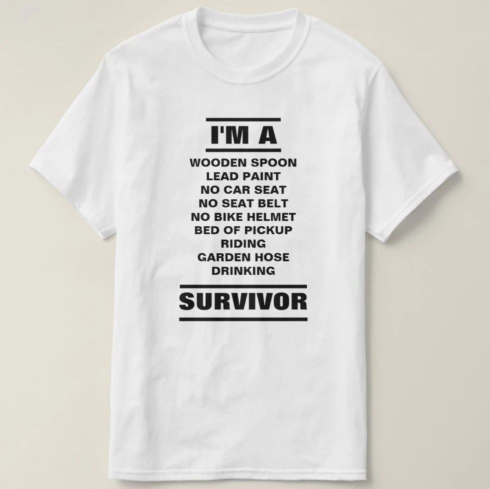 2019 Мужская футболка с принтом хлопковая коротким рукавом и надписью i'm A SURVIVOR