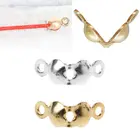 1000 шт. раскладные наконечники для бусин, наконечники для узлов, Двойные закрытые петли, Ювелирная фурнитура сделай сам