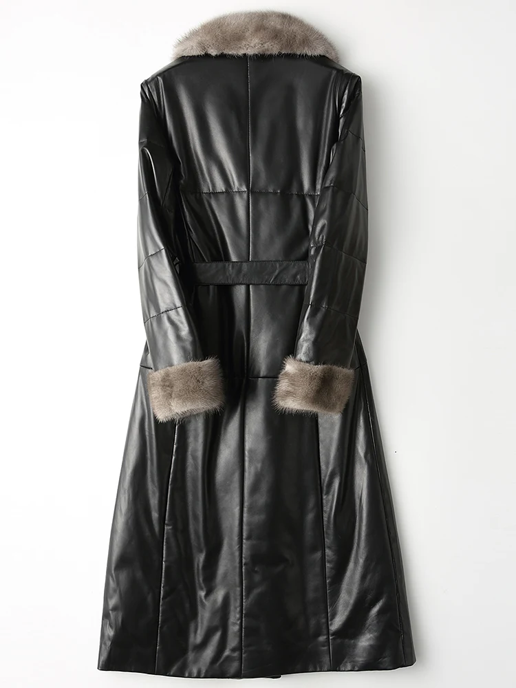 Натуральная женская кожаная куртка зимние пуховые пальто натуральный норковый