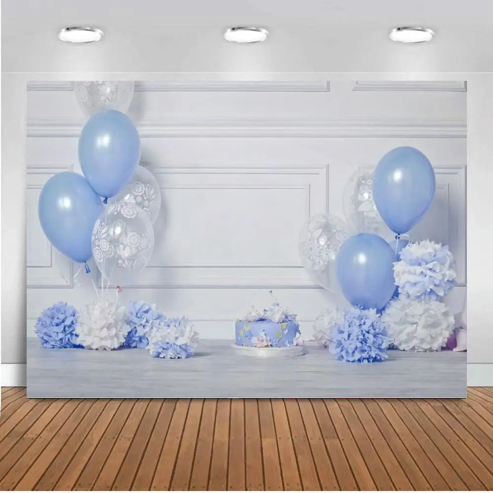 

Balloons Cake Smash Photography Backdrops Door Frame Floral Photography Printed Backdrop Prop Baby Artistic Portrait Background