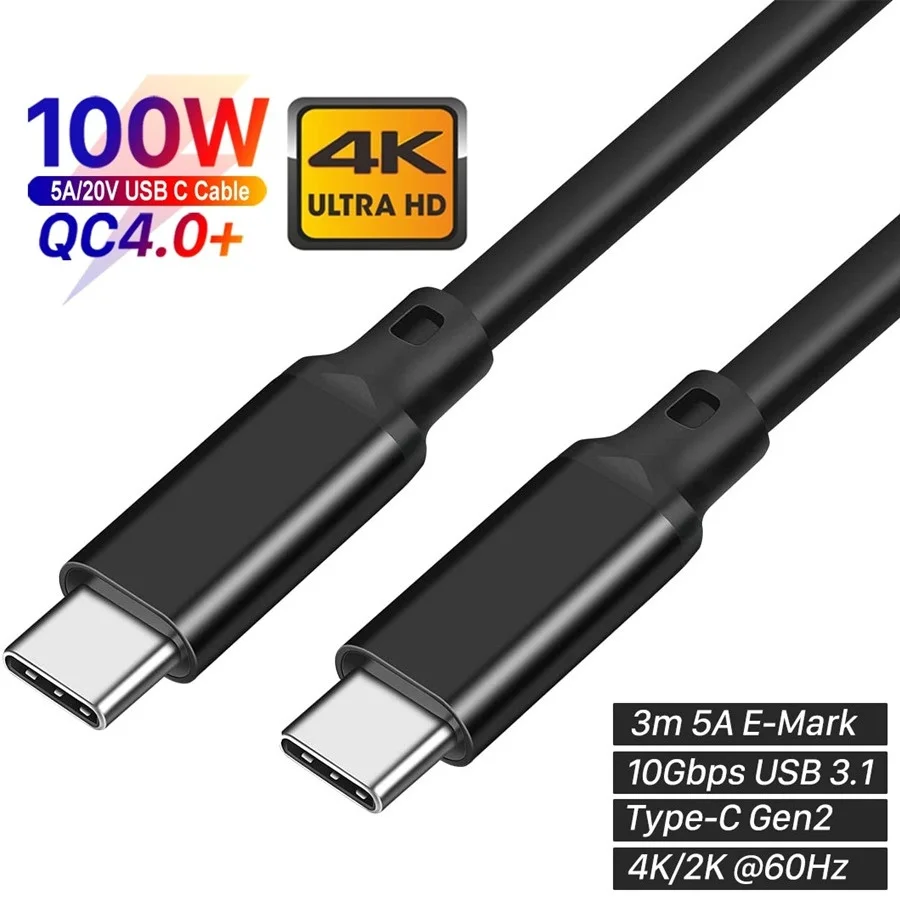 

USB3.2 Gen2 20Gbps USB C Cable for Samsung SSD X5 Compatible with Thunderbolt 3 PD100W 4K Vide for Samsung Macbook Pro PD Cable