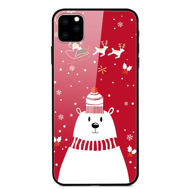 Чехол с рисунком рождественского Санты и оленей для iphone 11 Pro Max чехол из