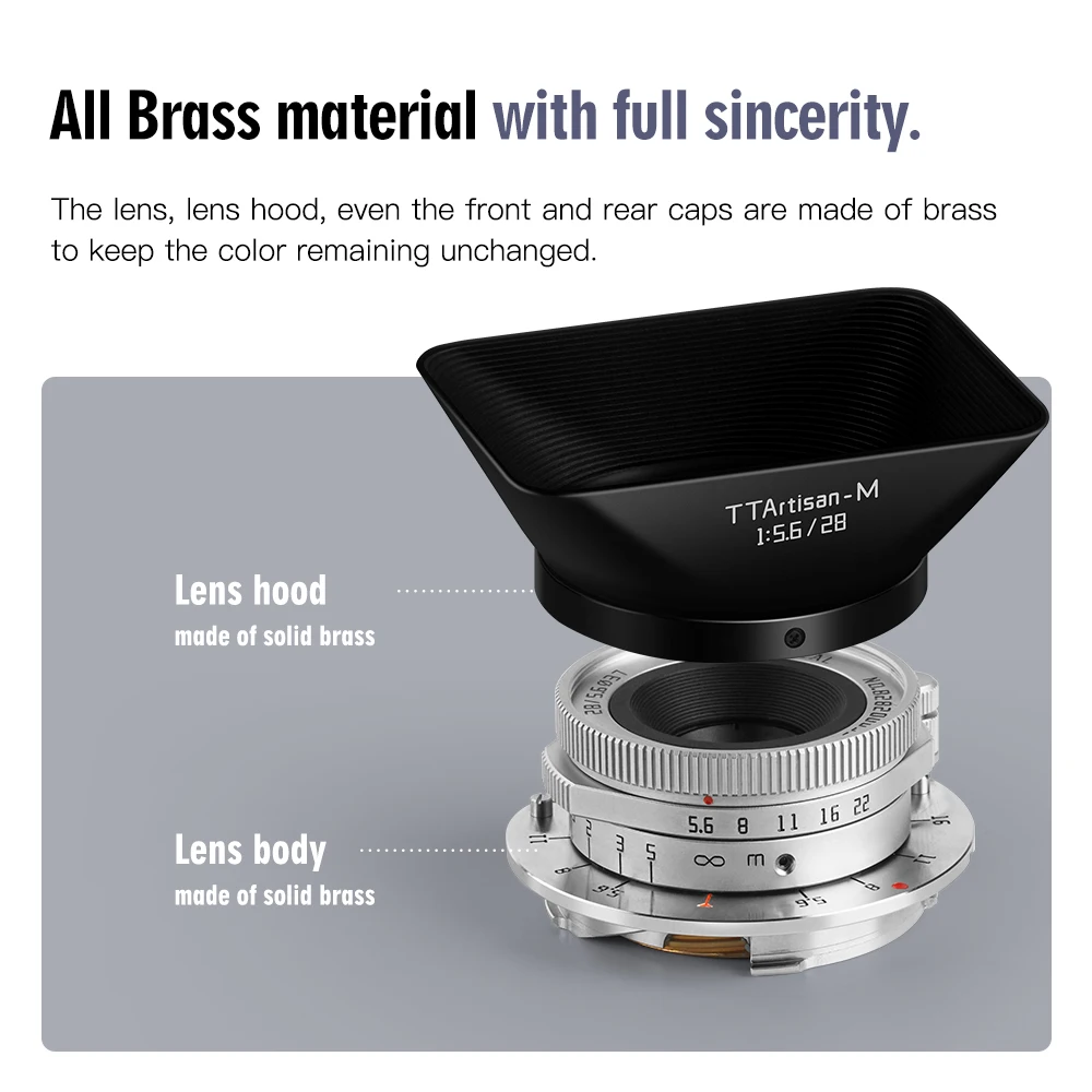 TTartisan 28 мм f5.6 полная Рамка Leica M РТ широкоугольный Ретро портрет объектив с