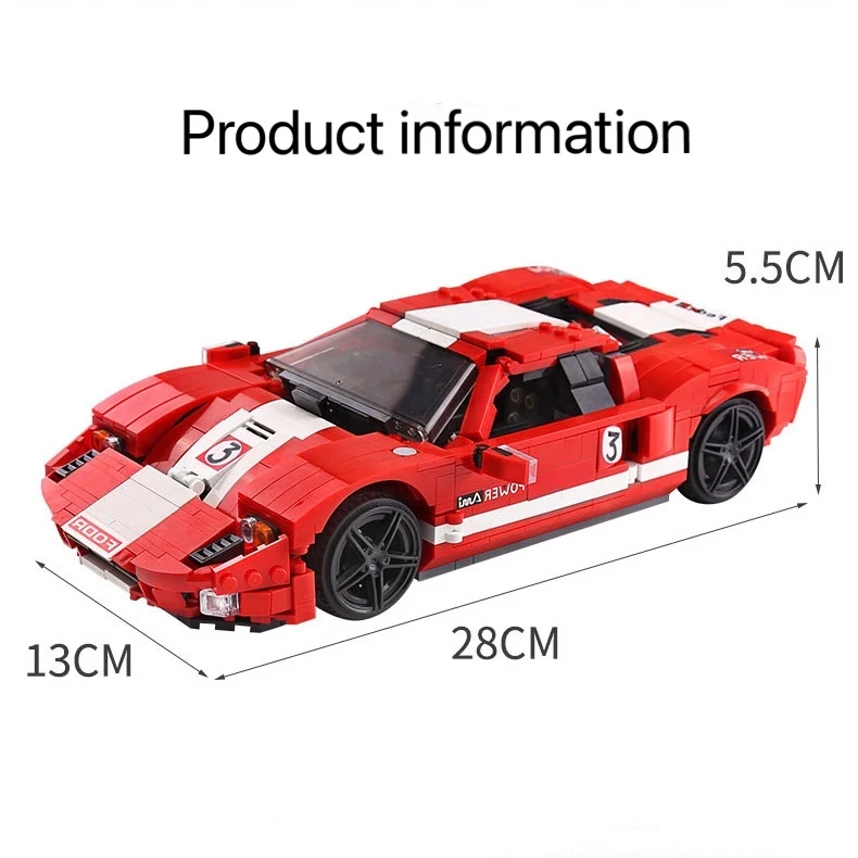 

928pcs City MOC Supercar Racing Car Model Building Blocks Creator Technical DlY Sports Vehicle Assembly Toys For Children Boys