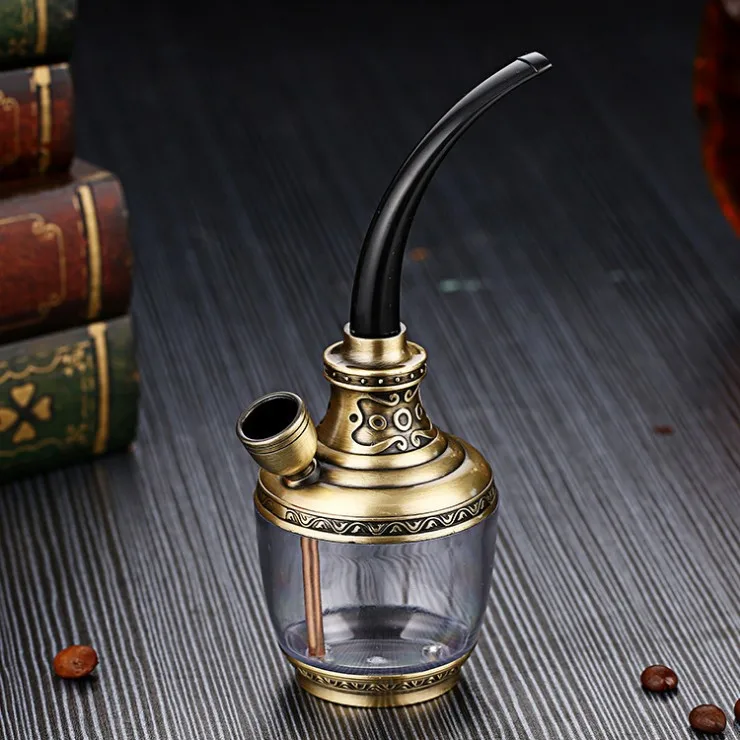 

New Popular Bottle Water Pipe Portable Mini Hookah Shisha Tobacco Smoking Pipes Gift of Health Metal Tube Filter