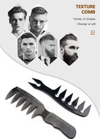 professional wide tooth anti static double sided comb hairbrush fork men beard hairdressing brush barber shop styling tool salon