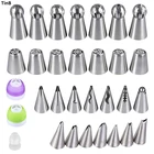 Русская выпечка насадок для кремового крема, Кондитерские насадки для украшения торта, листья, тюльпан, роза, насадка для пирожных насадок