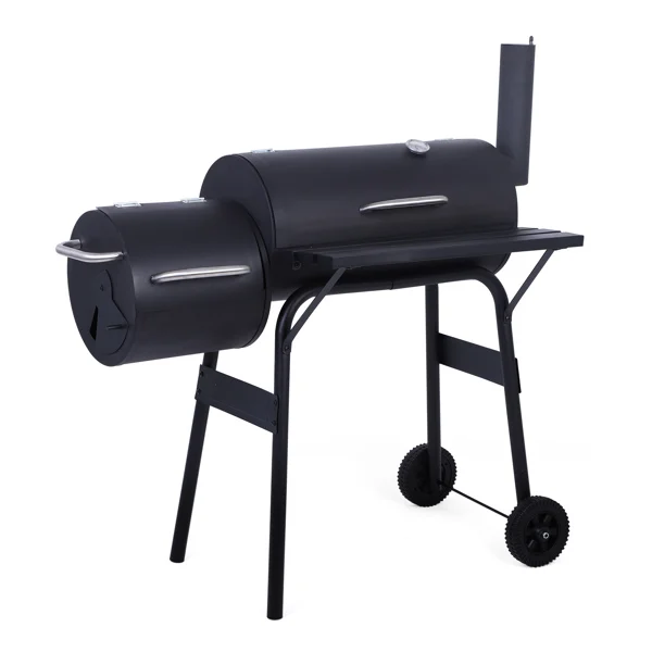 Parrilla de carb&oacute;n con ruedas de compensaci&oacute;n, medidor de temperatura para Patio, Picnic, Camping al aire libre, 1 unidad-3