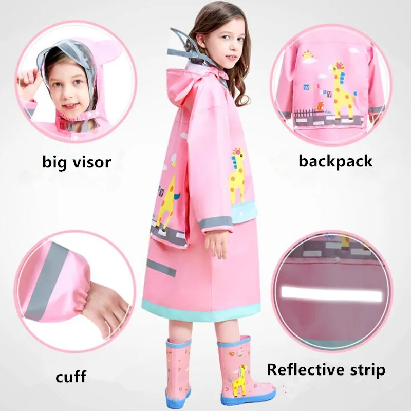 

110-165cm waterproof raincoat for children kids rain coat poncho primary school students rain poncho jacket