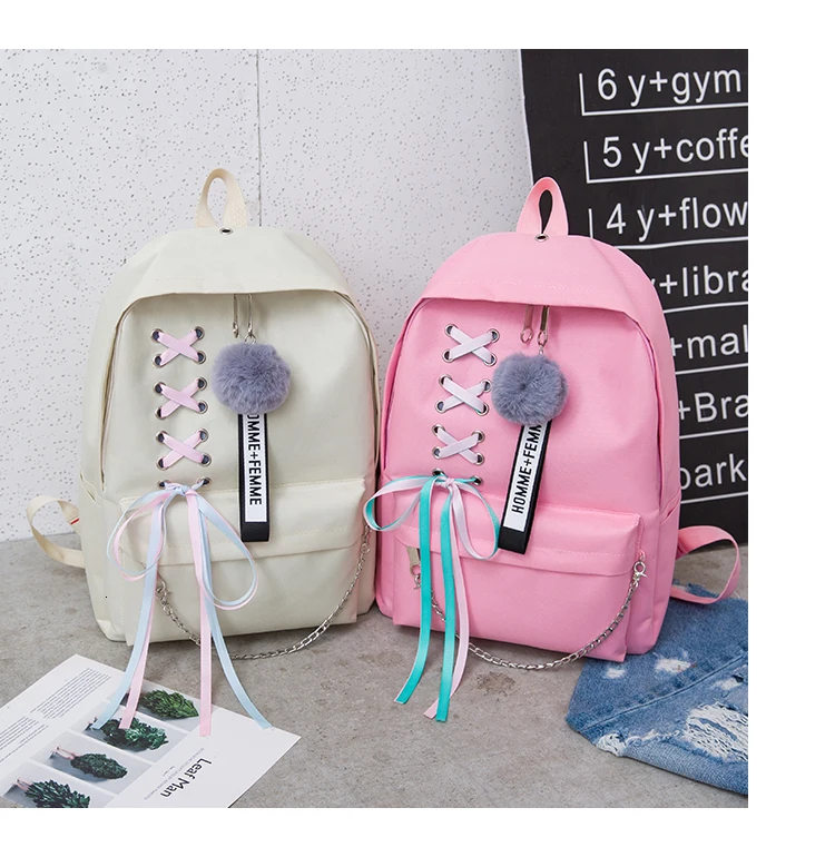 Комплект из 4 предметов мода рюкзак Для женщин для отдыха Back Pack Япония дамы рюкзак Повседневное Для женщин девочек-подростков Классический Рюкзак Школьный Сумки