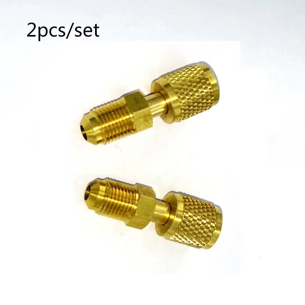 

2Pcs Air Conditioning Adapter Male 5/16" SAE Female 1/4" SAE For R410a R32 Refrigerant Air Conditioning Repair Fluoride