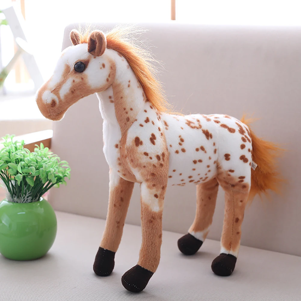 3D милая имитация лошади животное плюшевая кукла Детская игрушка декор для