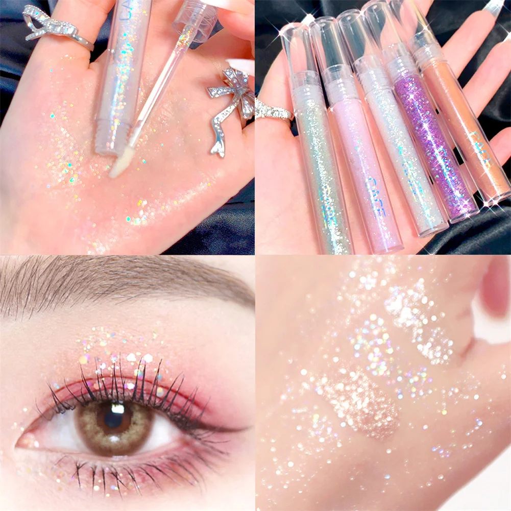 CACE Liquid Eyeshadow Metallic Diamond Shiny Eye Liner Pen Eyeshadow Palette Long Lasting Shimmer Pigmented Cosmetic TSLM2